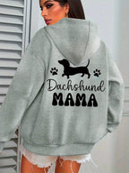 ⭐ Dackel Mama Hoodie | Lustiger Hunde-Print | Weicher Pullover Langarm