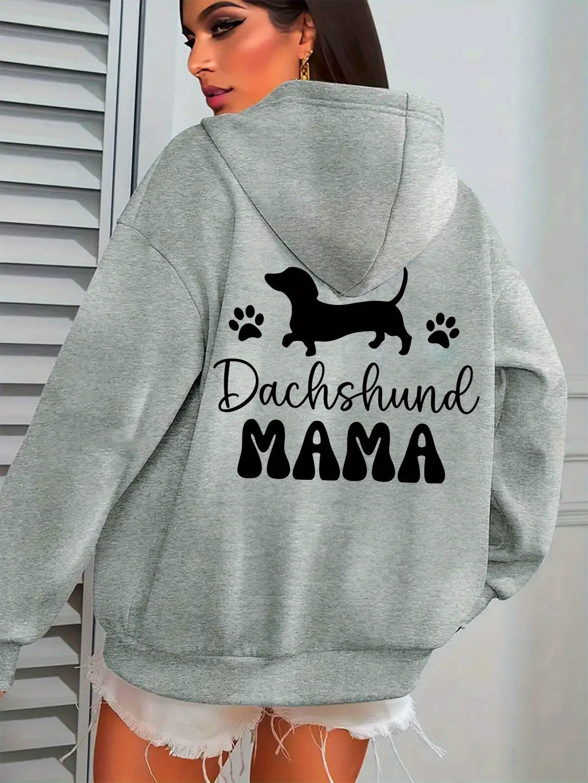 ⭐ Dackel Mama Hoodie | Lustiger Hunde-Print | Weicher Pullover Langarm