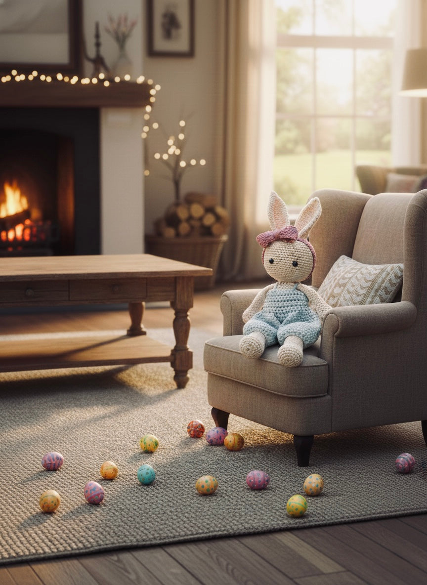 🧶 Handgefertigter gehäkelter Hase🐰