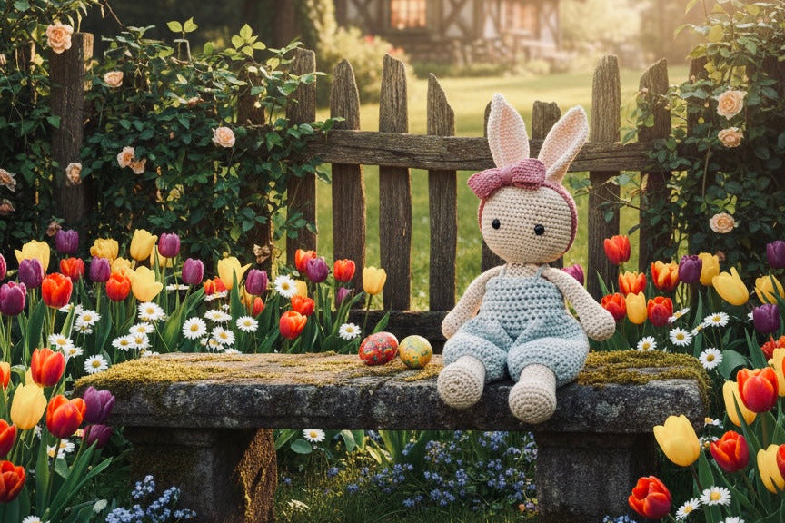 🧶 Handgefertigter gehäkelter Hase🐰